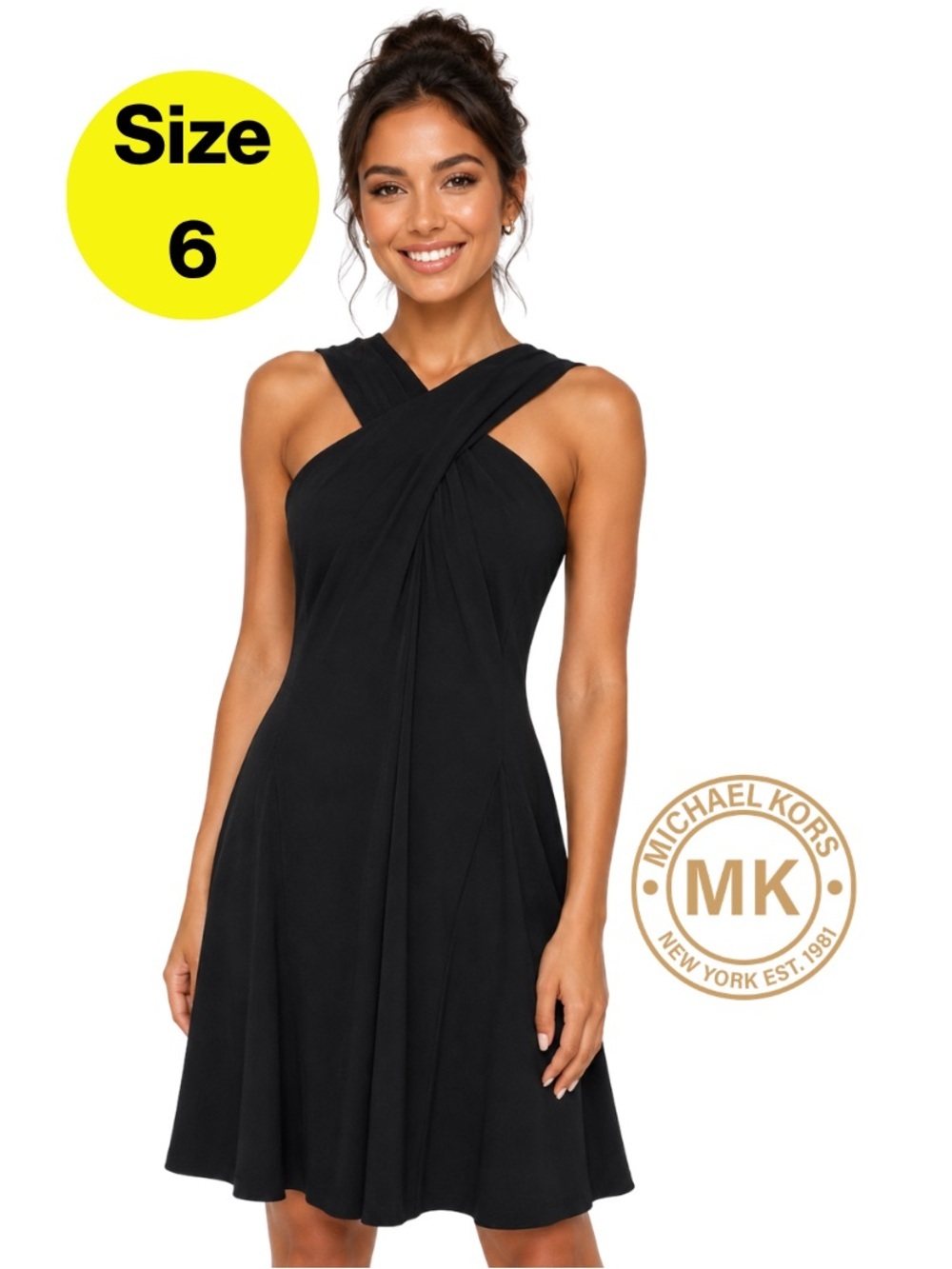 MICHAEL KORS 🖤 Black Crisscross Flowy Mini Dress (Women’s Size 6)